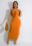 Solid Color Tube Tops Slim Maxi Dress TR-1243
