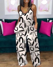 Plus Size Casual Print Sling Jumpsuits GMES-S1003