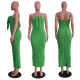 Solid Color Tube Tops Slim Maxi Dress TR-1243