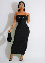 Solid Color Tube Tops Slim Maxi Dress TR-1243