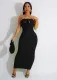 Solid Color Tube Tops Slim Maxi Dress TR-1243