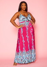 Printed Sling Long Dress XMY-9406