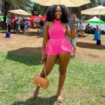 Solid Color Ruffle Romper XHSY-19566