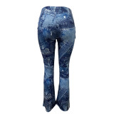 Fashion Print Straight Pants LSD-83224