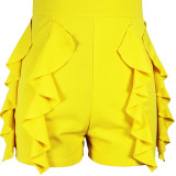 Solid Color Ruffle Romper XHSY-19566