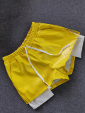 Tie Up PU Leather Split ShortsCM-8671
