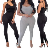 Tight Backless Solid Sling Jumpsuit SH-390478