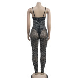 Mesh Hot Drill Sling Jumpsuit BY-6272