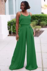 Fashion Sling Top High Waist Wide Leg Pants Suit BLX-63002