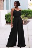 Fashion Sling Top High Waist Wide Leg Pants Suit BLX-63002
