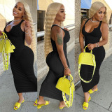 Sexy Solid Color Skinny Maxi Dress GLF-08131