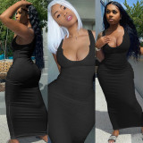 Sexy Solid Color Skinny Maxi Dress GLF-08131