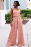 Fashion Sling Top High Waist Wide Leg Pants Suit BLX-63002