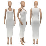 Sexy Solid Color Skinny Maxi Dress GLF-08131