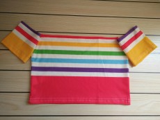 Sexy Colorful Stripe Wrap Chest Tops WY-86324
