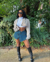 Sexy Single Breasted Denim Mini Skirt MEM-88481