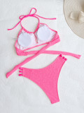 Solid Color Tie Up Bikini Two Piece CASF-6547