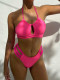 Solid Color Tie Up Bikini Two Piece CASF-6547
