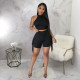 Sleeveless Top Tassel Shorts Casual Two Piece Set YF-10432