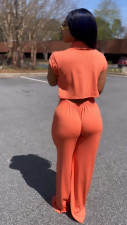 Solid Short Sleeve Wide Leg Jumpsuit BN-9421