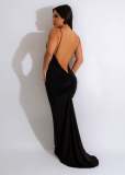 Deep V Neck Pleated Mermaid Dress ME-8333