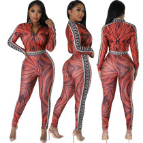 Casual Fashion Print Long Sleeve Pants Two Piece Set SMR-11951