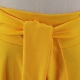 Solid Color Tie Up Loose Long Skirt HNIF-5072