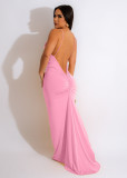 Deep V Neck Pleated Mermaid Dress ME-8333