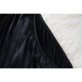 Solid Off Shoulder Big Swing Maxi Dress YF-10449