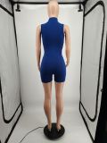 Solid Color Sleeveless Zipper Romper YIM-328