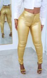 Fashion Solid Slim PU Leather Pants ORY-5245