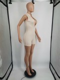 Solid Color Sleeveless Zipper Romper YIM-328