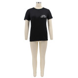Summer Plus Size Short Sleeve Print T Shirt HNIF-0591