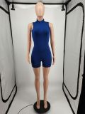 Solid Color Sleeveless Zipper Romper YIM-328