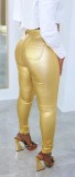 Fashion Solid Slim PU Leather Pants ORY-5245