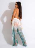 Sexy Gradient Tassel Knits Beach Two Piece Set ZSD-0266