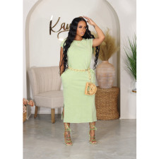 Casual Solid Split Midi Dress BN-9422