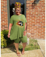 Plus Size Print Loose Tops And Shorts 2 Piece Set WAF-7416310