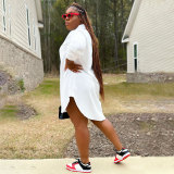 Plus Size Solid Color Long Sleeve Shirt BMF-0303