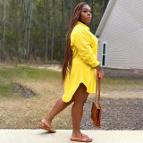 Plus Size Solid Color Long Sleeve Shirt BMF-0303