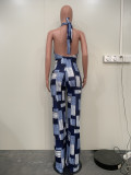 Halter Backless Sexy Print Jumpsuit ORY-5246