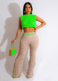 Fashion Knit Color Blocking Two Piece Set CM-8674