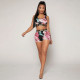 Casual Floral Print Sports Two Piece Shorts Set SFY-2310