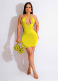 Sexy Cross Backless Bandage Dress FENF-271