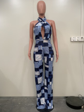 Halter Backless Sexy Print Jumpsuit ORY-5246