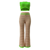 Fashion Knit Color Blocking Two Piece Set CM-8674