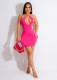 Sexy Cross Backless Bandage Dress FENF-271