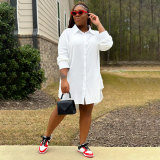 Plus Size Solid Color Long Sleeve Shirt BMF-0303