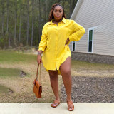 Plus Size Solid Color Long Sleeve Shirt BMF-0303