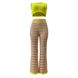 Fashion Knit Color Blocking Two Piece Set CM-8674